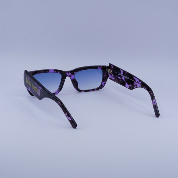 Palm Angels PERI002 PALM 3449 Sunglasses Purple Rectangle Frame, Blue Lenses - Picture 7 of 10